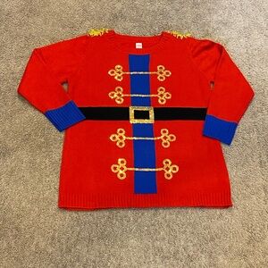 EUC Holiday Time Nutcracker Sweater Dress/Tunic Women’s Size XL (16-18)